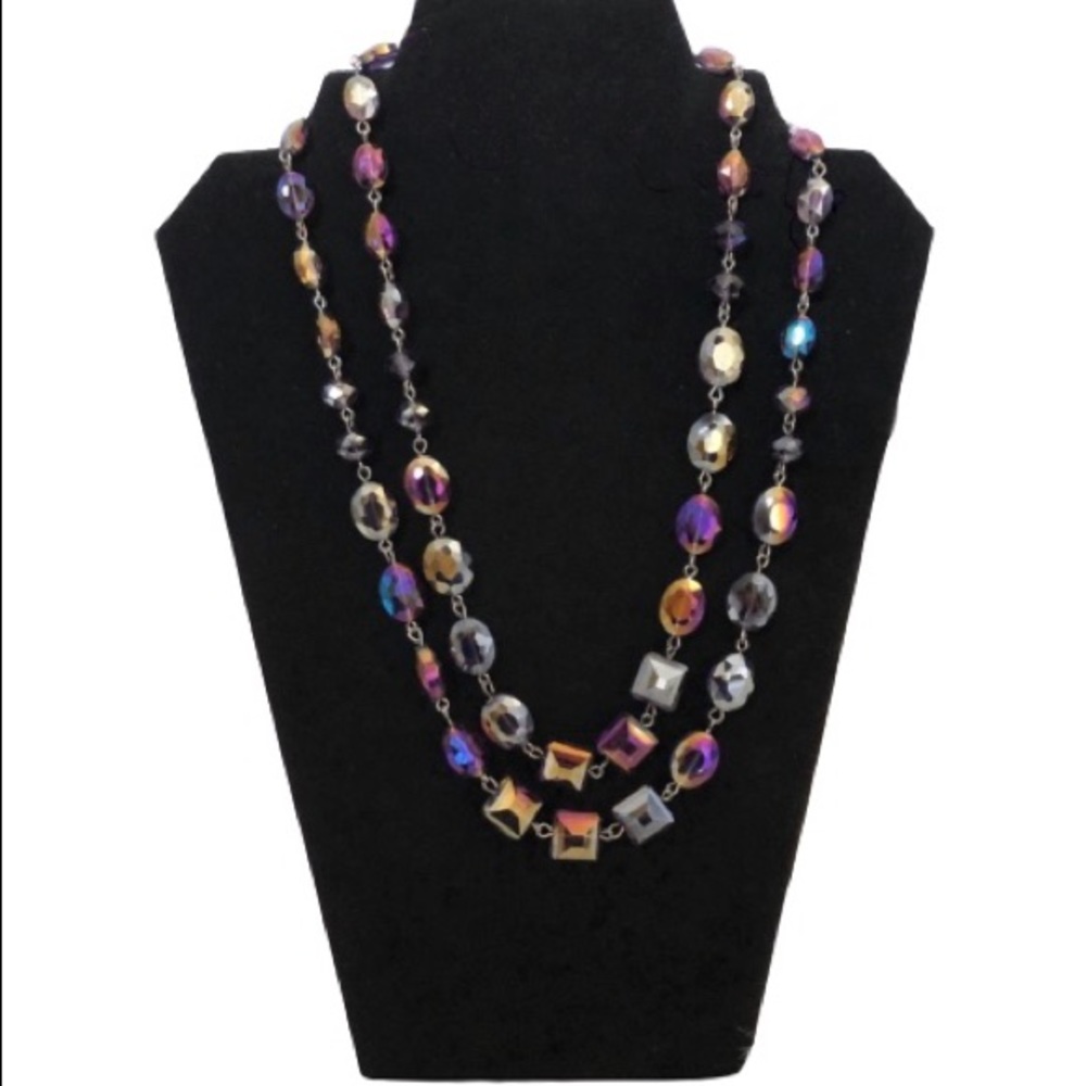 Vintage Kenneth Cole Metallic Purple Long Necklace
